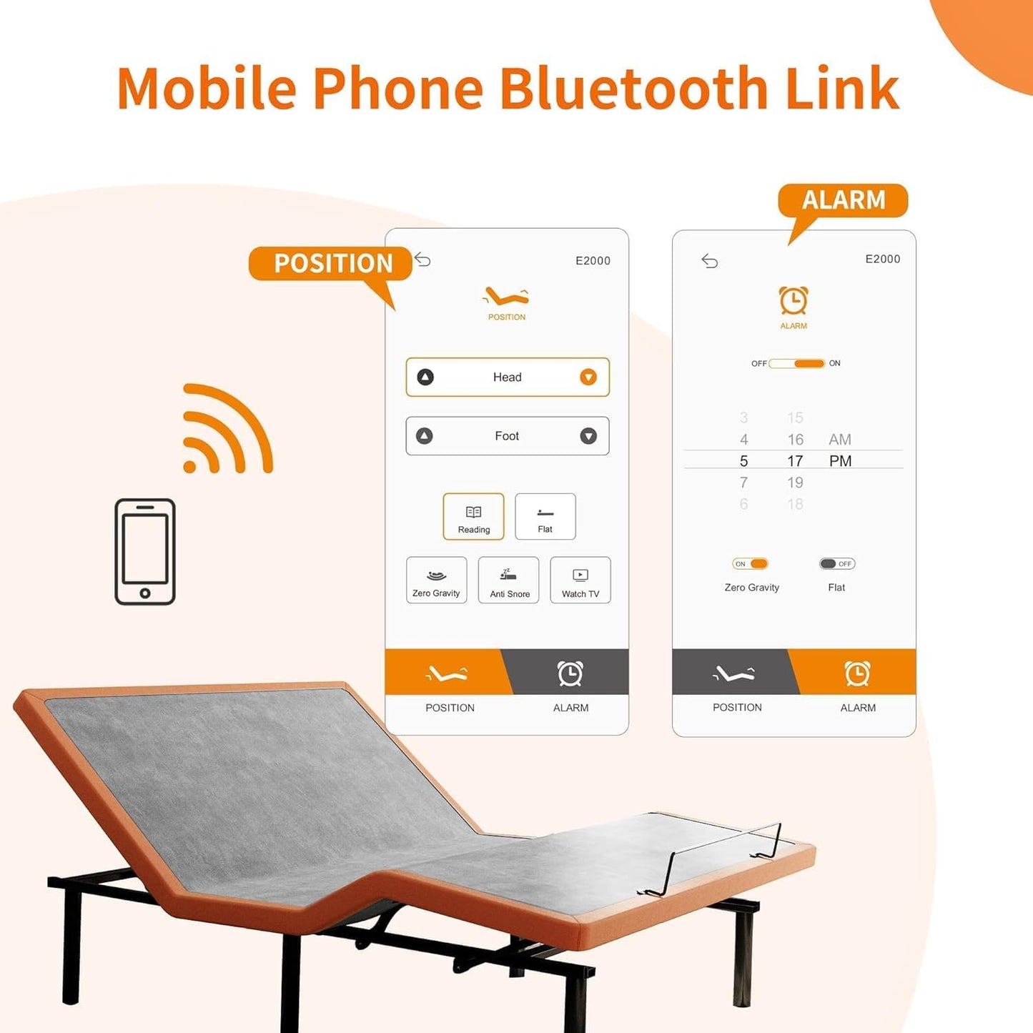 Adjustable Bed Frame - Electric Bed Base with Massage, 3000 Series | Wireless Remote, Ergonomic Foot&Head Incline, Zero Gravity, Dual USB Ports, under Bed Light, Twin XL