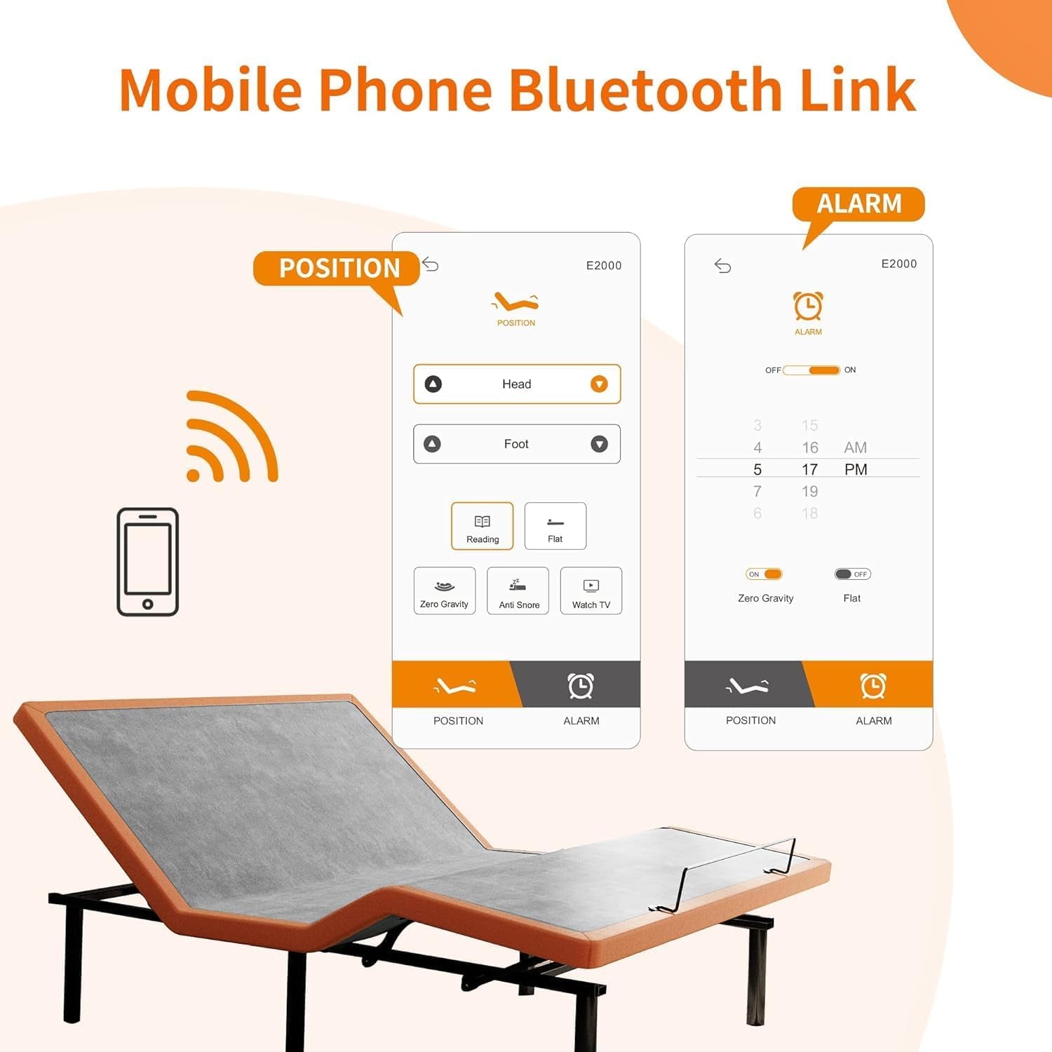 Adjustable Bed Frame - Electric Bed Base with Massage, 3000 Series | Wireless Remote, Ergonomic Foot&Head Incline, Zero Gravity, Dual USB Ports, under Bed Light, Twin XL