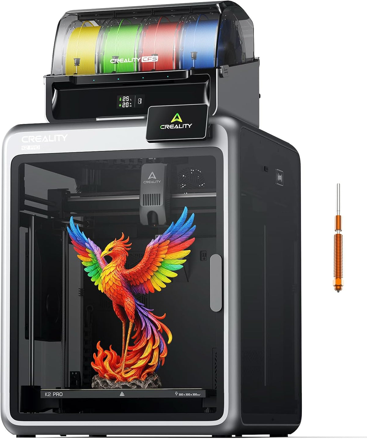 K2 Pro Combo (A) 3D Printer, Multicolor 3D Printer with CFS