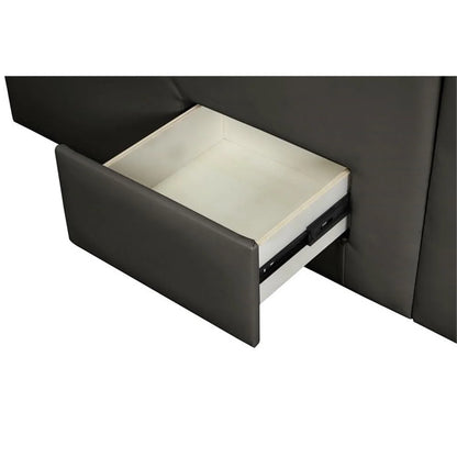 Smart Multifunctional Queen Size Bed Made with Wood in Gray